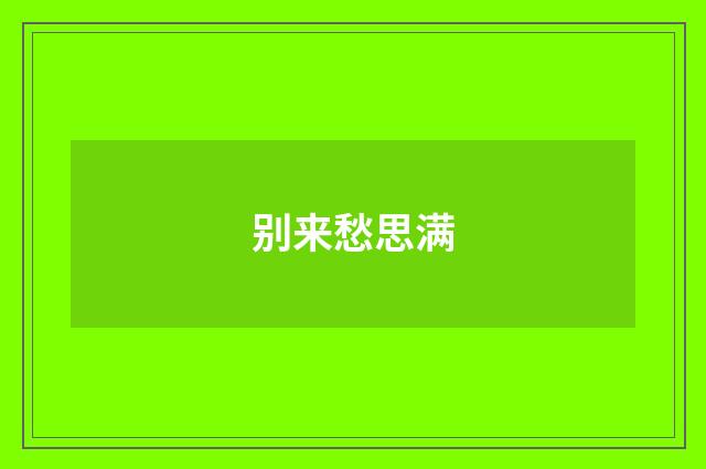 别来愁思满