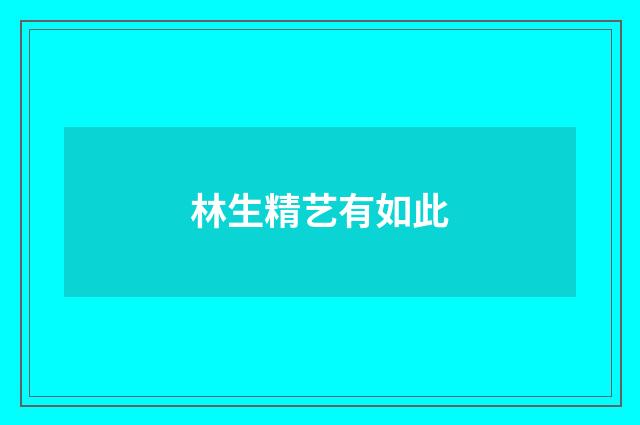 林生精艺有如此