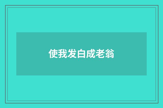 使我发白成老翁