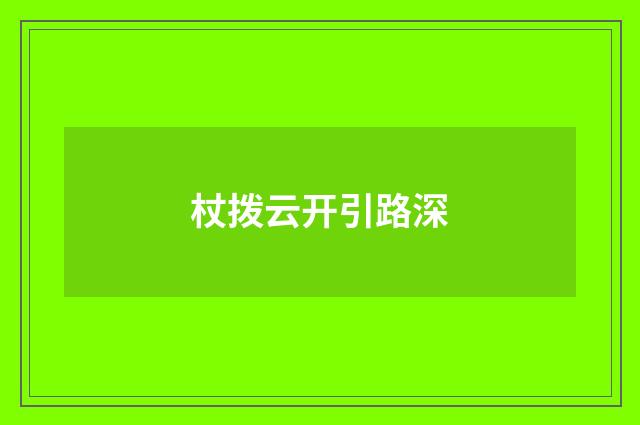 杖拨云开引路深