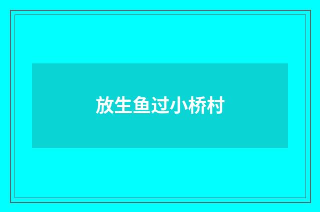 放生鱼过小桥村