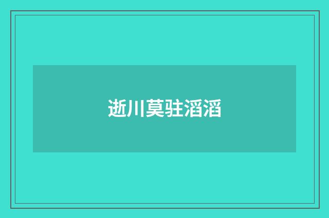 逝川莫驻滔滔