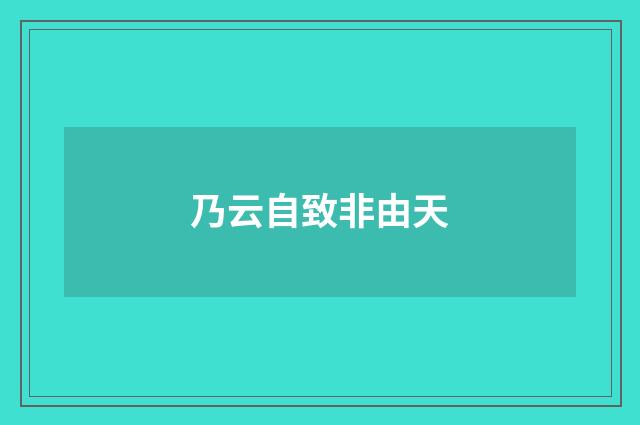 乃云自致非由天