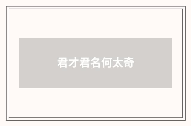 君才君名何太奇