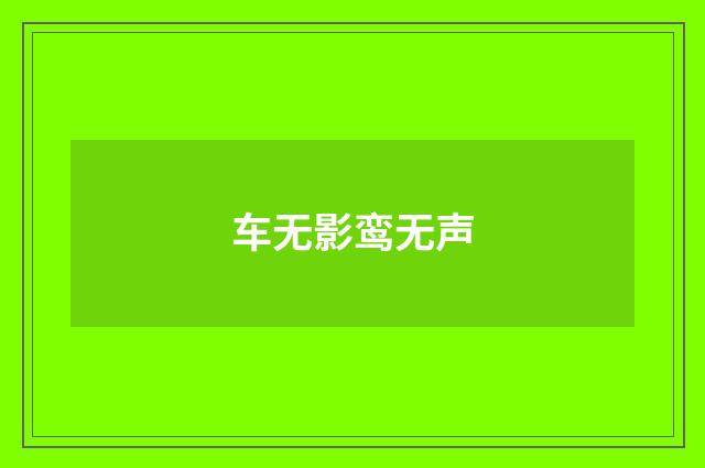 车无影鸾无声