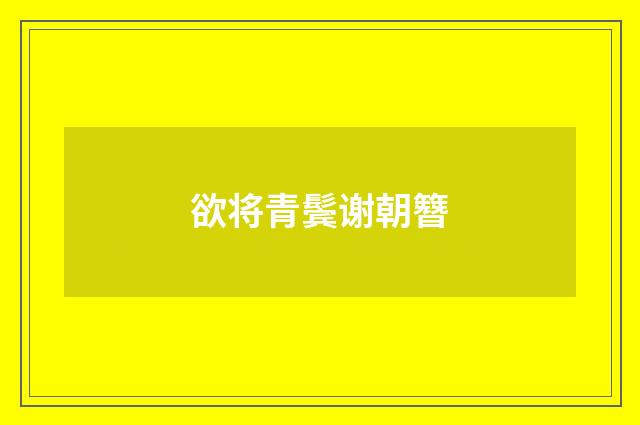 欲将青鬓谢朝簪