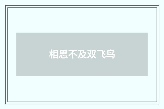 相思不及双飞鸟