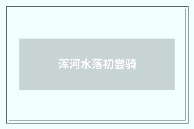 浑河水落初尝骑