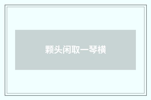 颗头闲取一琴横