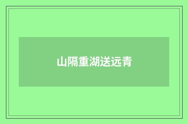 山隔重湖送远青