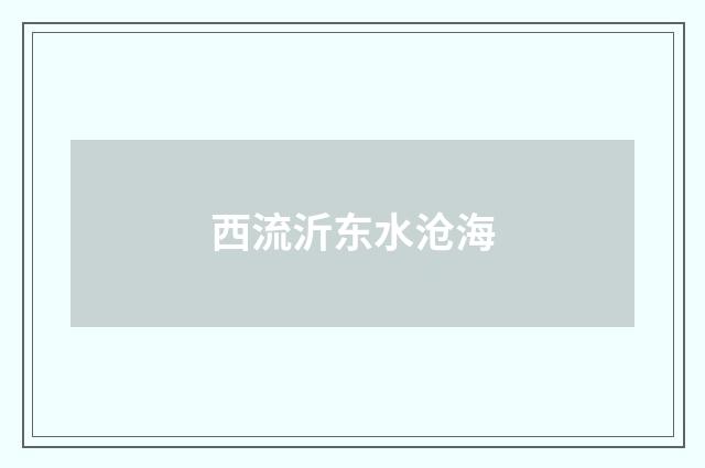 西流沂东水沧海