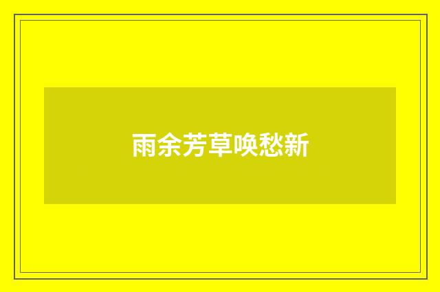 雨余芳草唤愁新