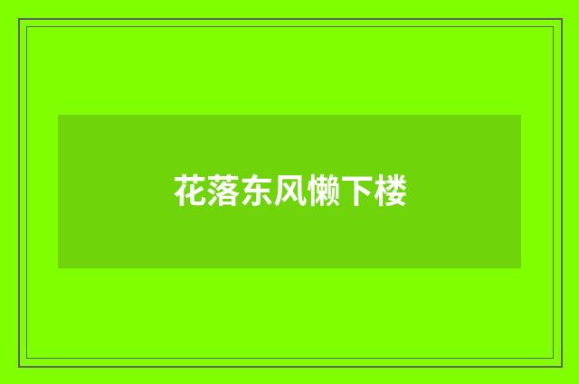 花落东风懒下楼