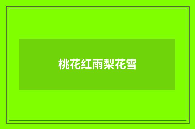 桃花红雨梨花雪