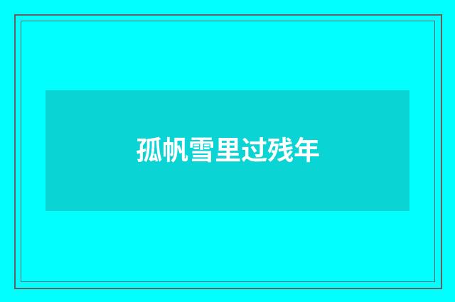 孤帆雪里过残年