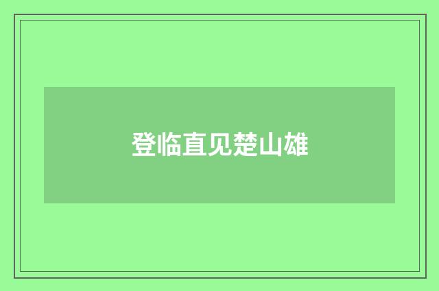 登临直见楚山雄
