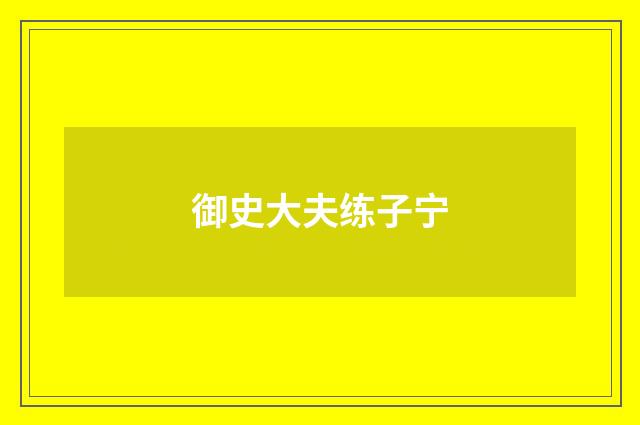御史大夫练子宁