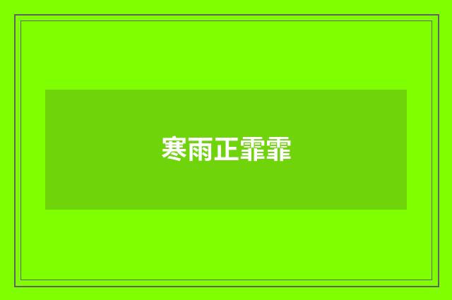 寒雨正霏霏