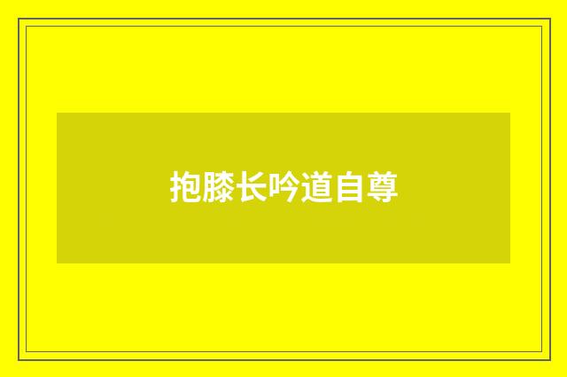 抱膝长吟道自尊