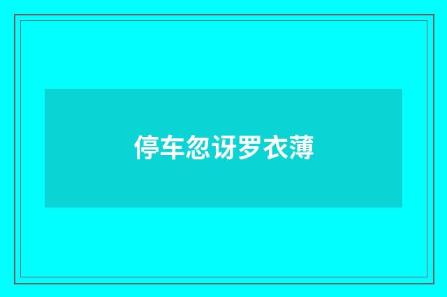停车忽讶罗衣薄