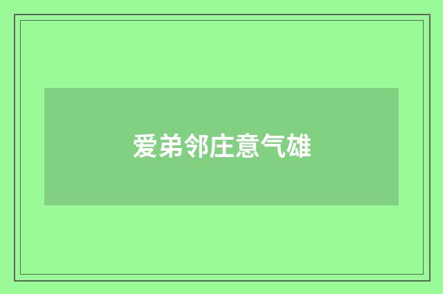 爱弟邻庄意气雄