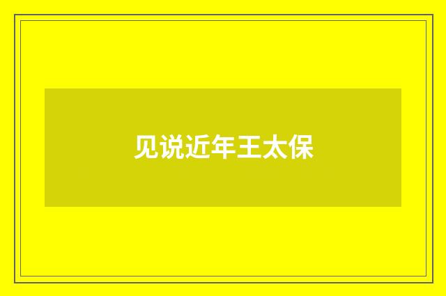 见说近年王太保