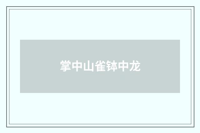掌中山雀钵中龙