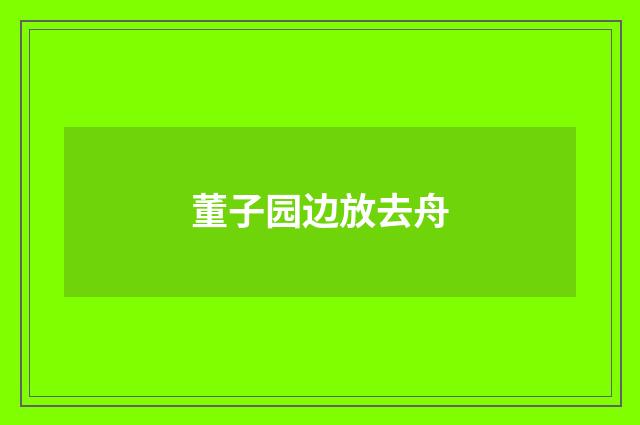 董子园边放去舟