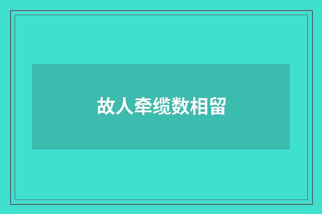 故人牵缆数相留
