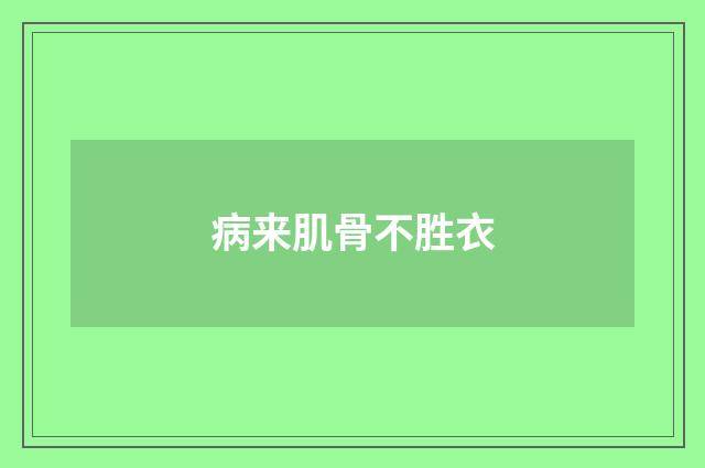 病来肌骨不胜衣