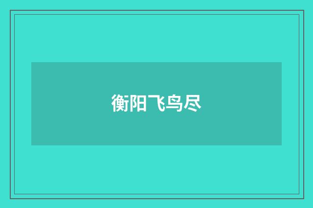 衡阳飞鸟尽