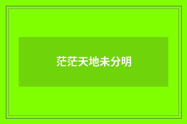 茫茫天地未分明