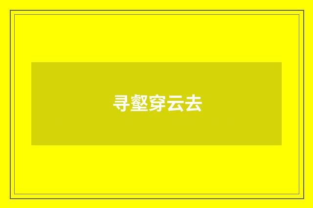寻壑穿云去