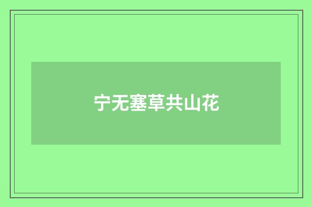 宁无塞草共山花