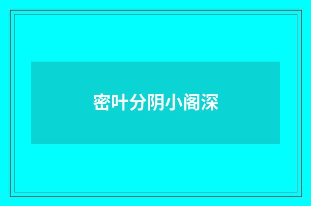 密叶分阴小阁深