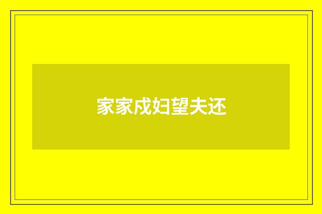 家家戍妇望夫还