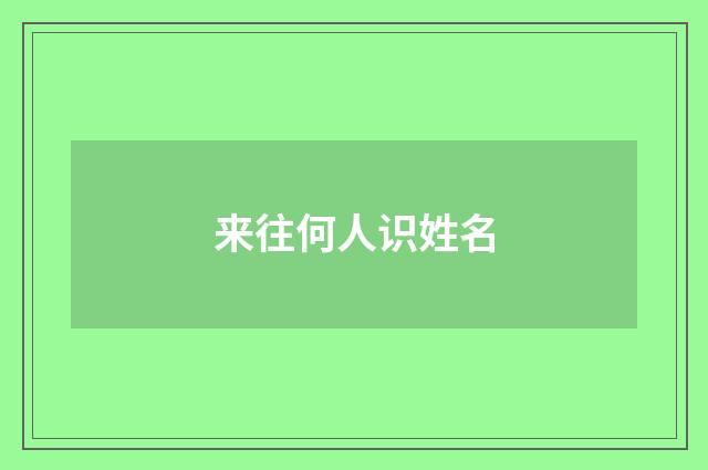 来往何人识姓名