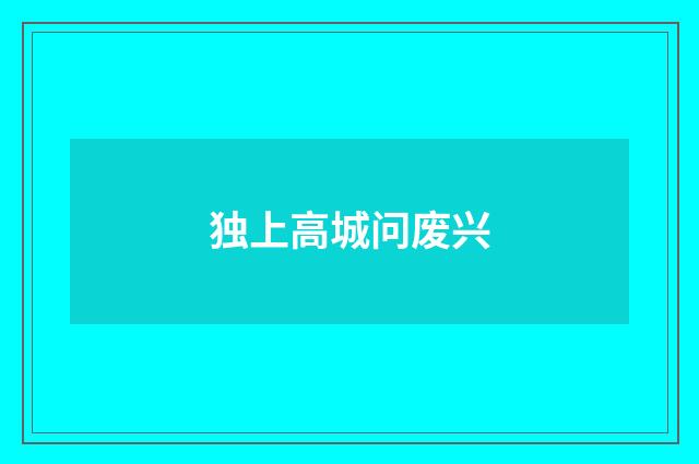 独上高城问废兴