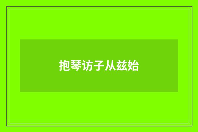 抱琴访子从兹始