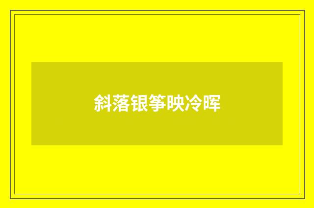 斜落银筝映冷晖
