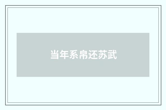 当年系帛还苏武