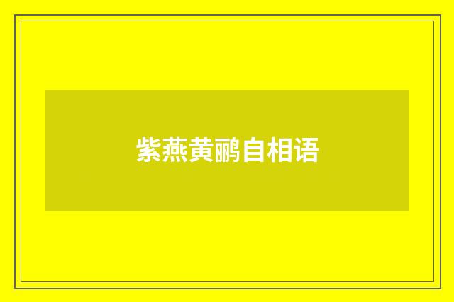 紫燕黄鹂自相语