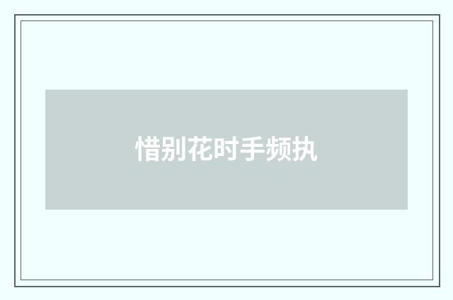 惜别花时手频执