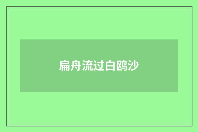 扁舟流过白鸥沙