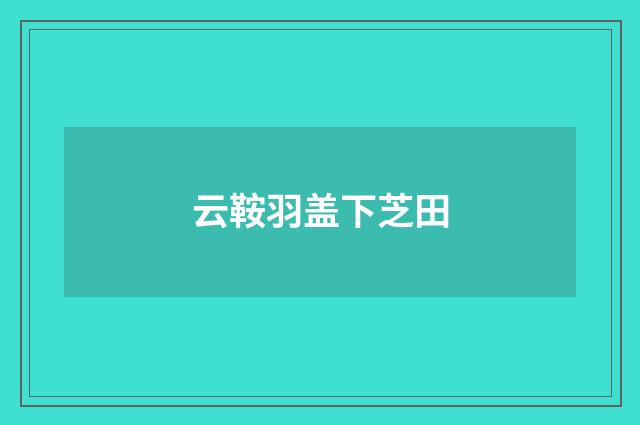 云鞍羽盖下芝田