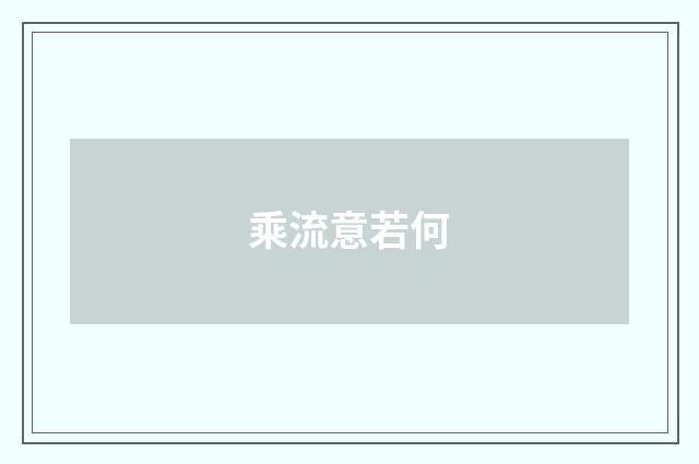 乘流意若何