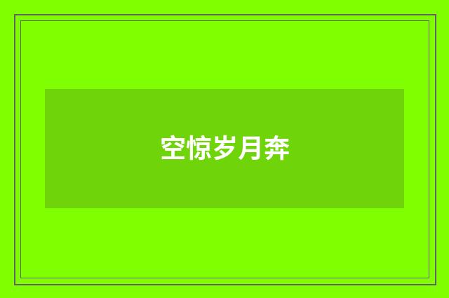 空惊岁月奔