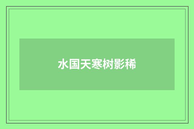 水国天寒树影稀
