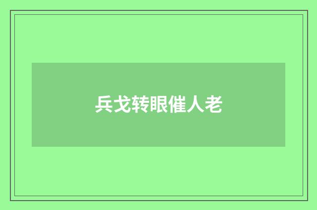 兵戈转眼催人老