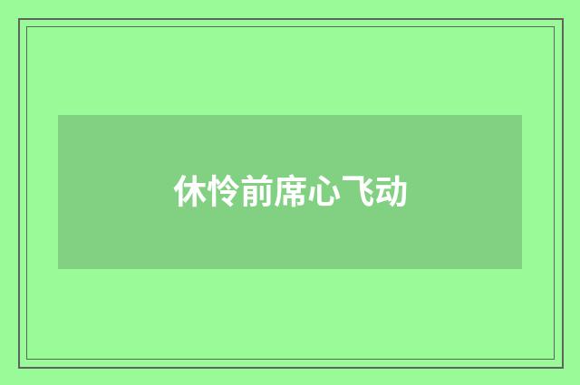 休怜前席心飞动